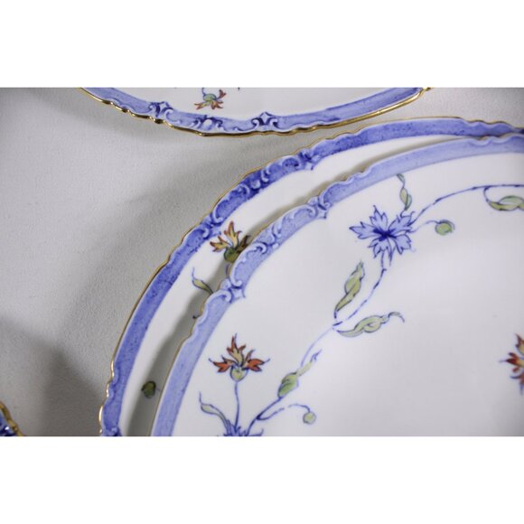 Vintage SET of 4 Royal Crown Derby classic dinner plates, 1921 - 1940 white blue - Picture 6 of 10